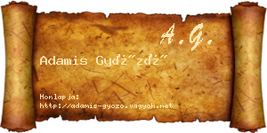Adamis Győző névjegykártya